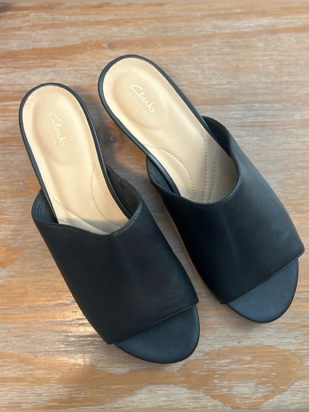Clarks Leather Parram Waltz Sense Slide Sandals - Picture 3 of 11